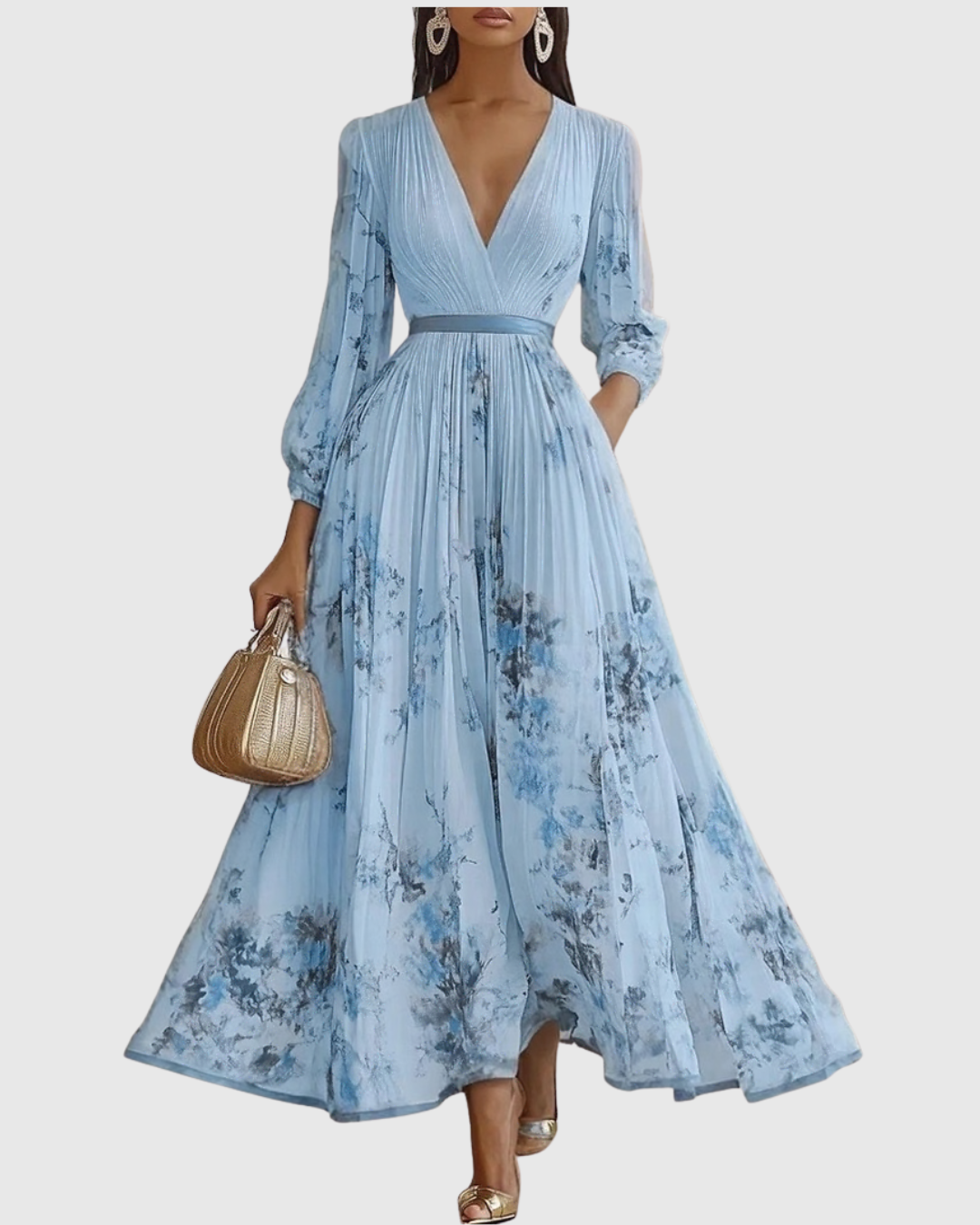 Women's pleated maxi dress