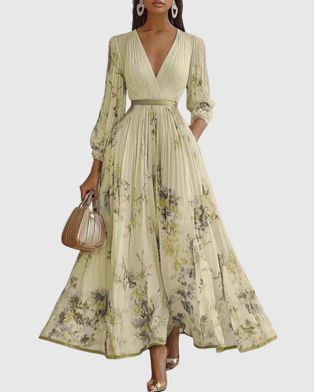 Women's pleated maxi dress