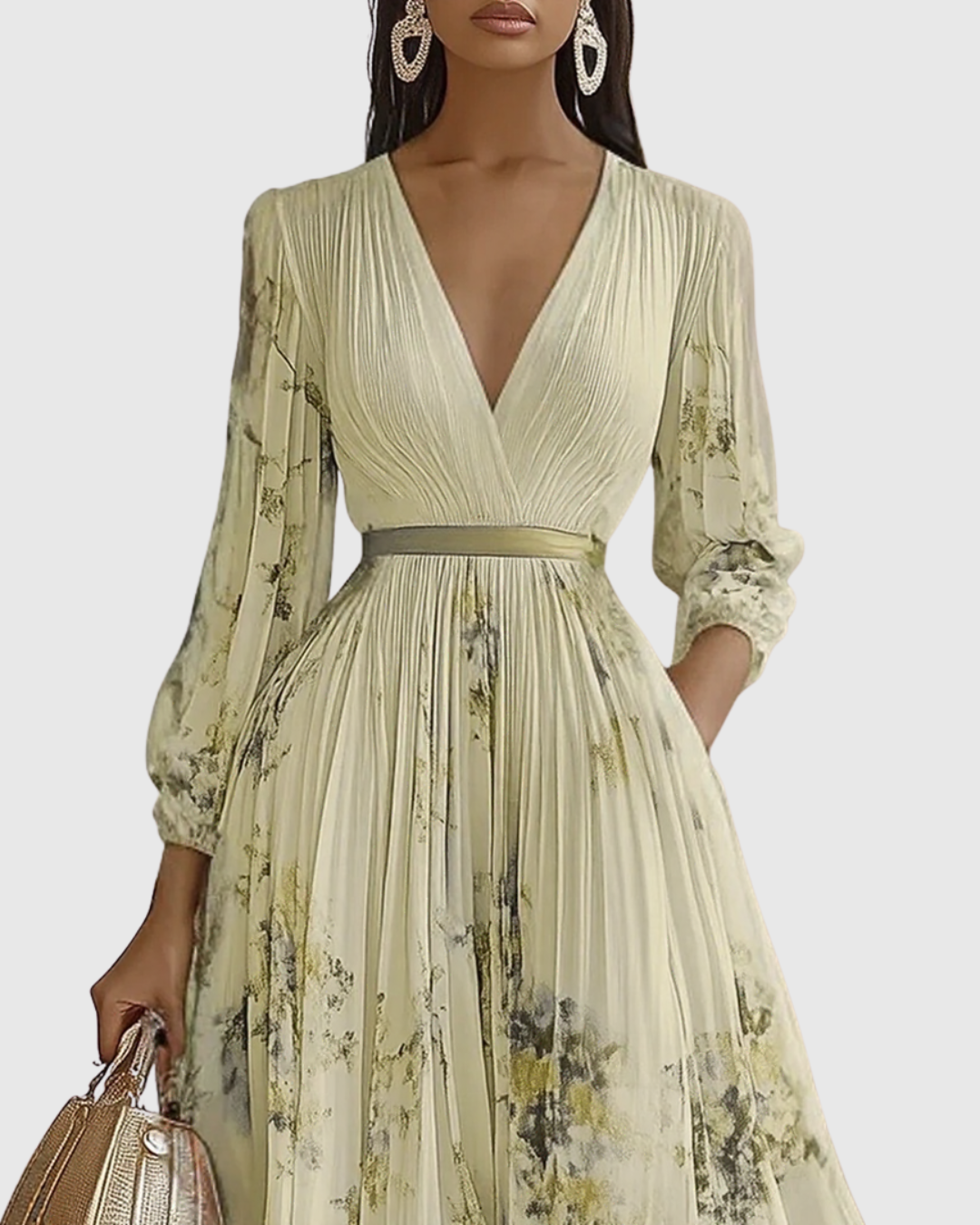 Women's pleated maxi dress