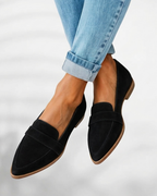 Women's pointed toe penny strap slip-on loafers