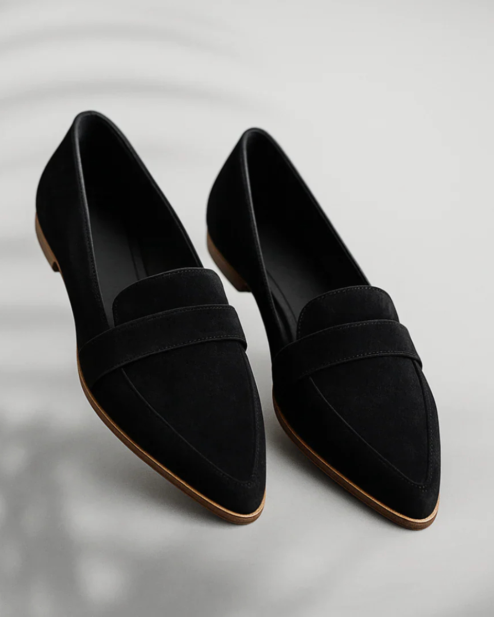 Women's pointed toe penny strap slip-on loafers