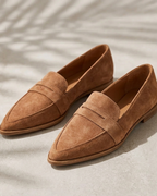 Women's pointed toe penny strap slip-on loafers