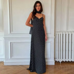 Women's polka dot sweetheart maxi summer dress