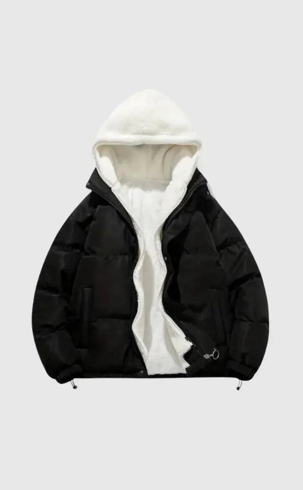 Women's puffer jacket with hood and soft lining