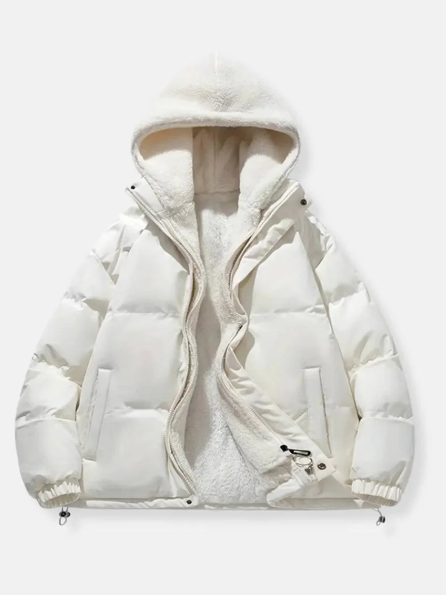 Women's puffer jacket with hood and soft lining