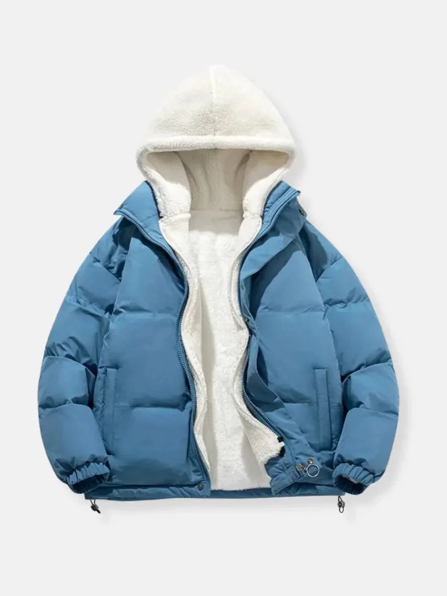Women's puffer jacket with hood and soft lining