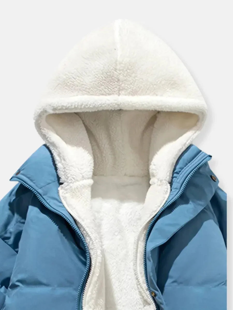 Women's puffer jacket with hood and soft lining