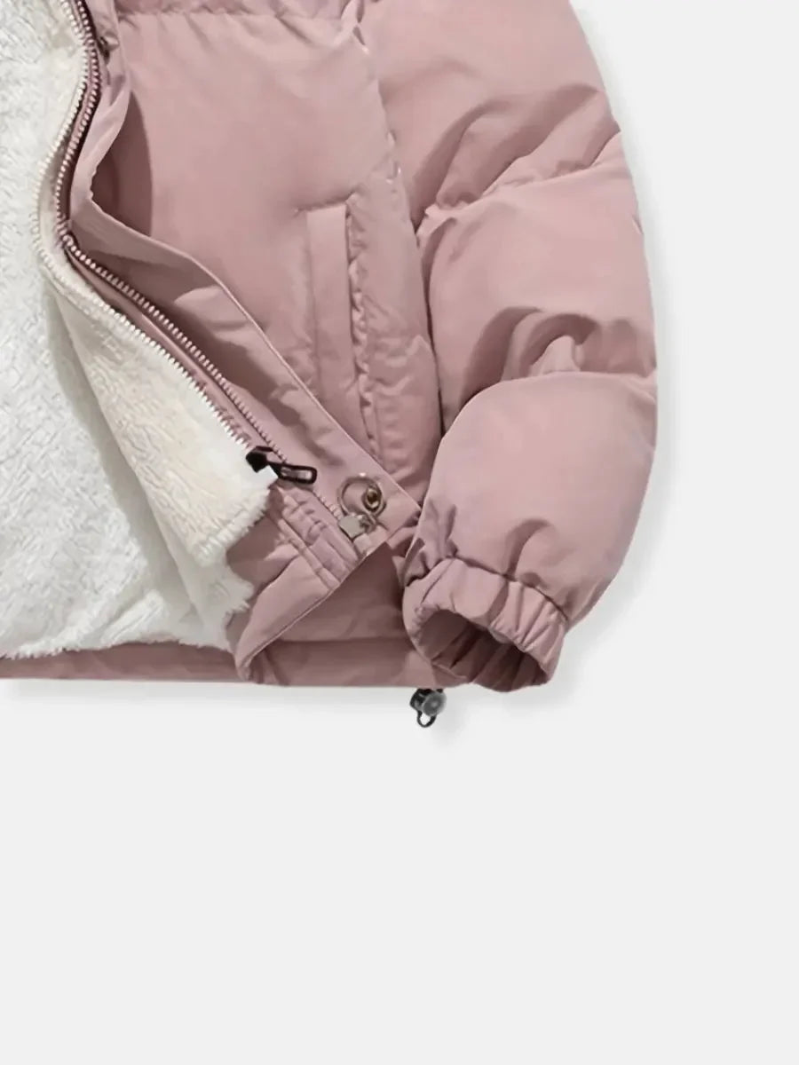 Women's puffer jacket with hood and soft lining