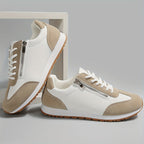 Women's retro lace-up sneakers with side zip detail