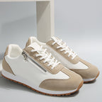 Women's retro lace-up sneakers with side zip detail