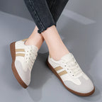 Women's retro stripe low-top sneakers with gum sole