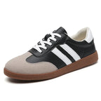 Women's retro stripe low-top sneakers with gum sole