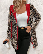 Women's reversible coat with leopard print