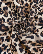 Women's reversible coat with leopard print