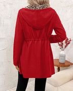 Women's reversible coat with leopard print