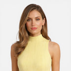 Women's ribbed knit sleeveless mini cocktail dress