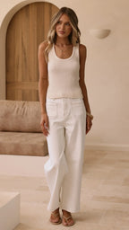 Women's ribbed knit sleeveless tank top