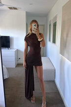 Women's ruched mini cocktail dress