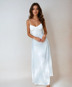 Women's ruched corset maxi wedding guest dress