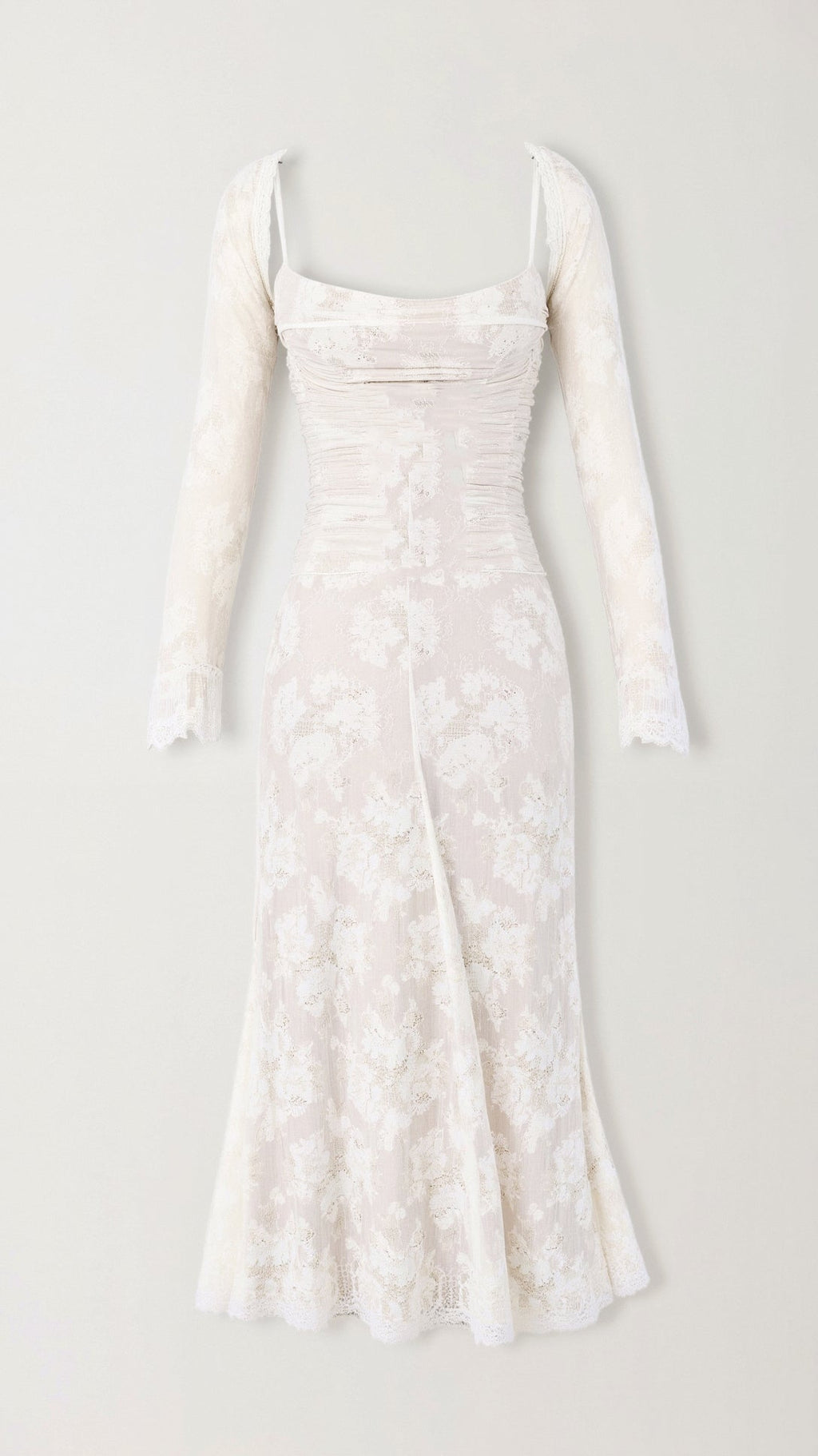 Women's ruched lace maxi wedding guest dress