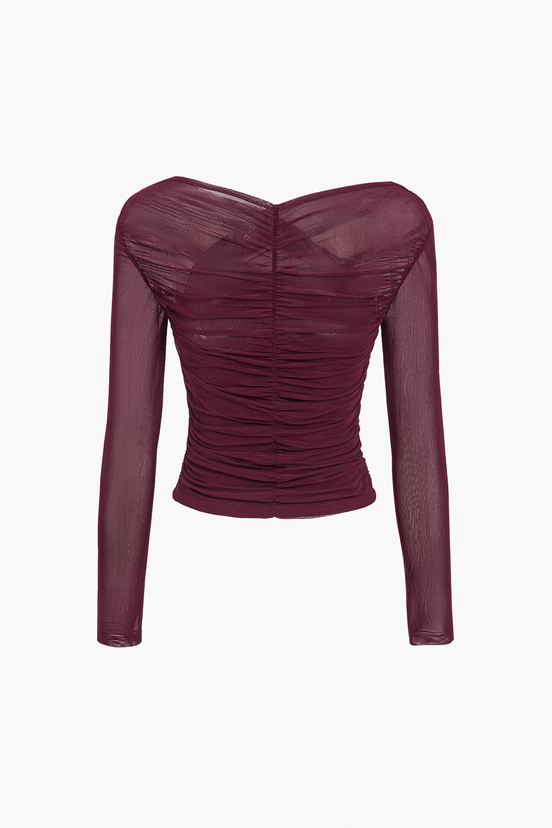 Women's ruched long sleeve crop top