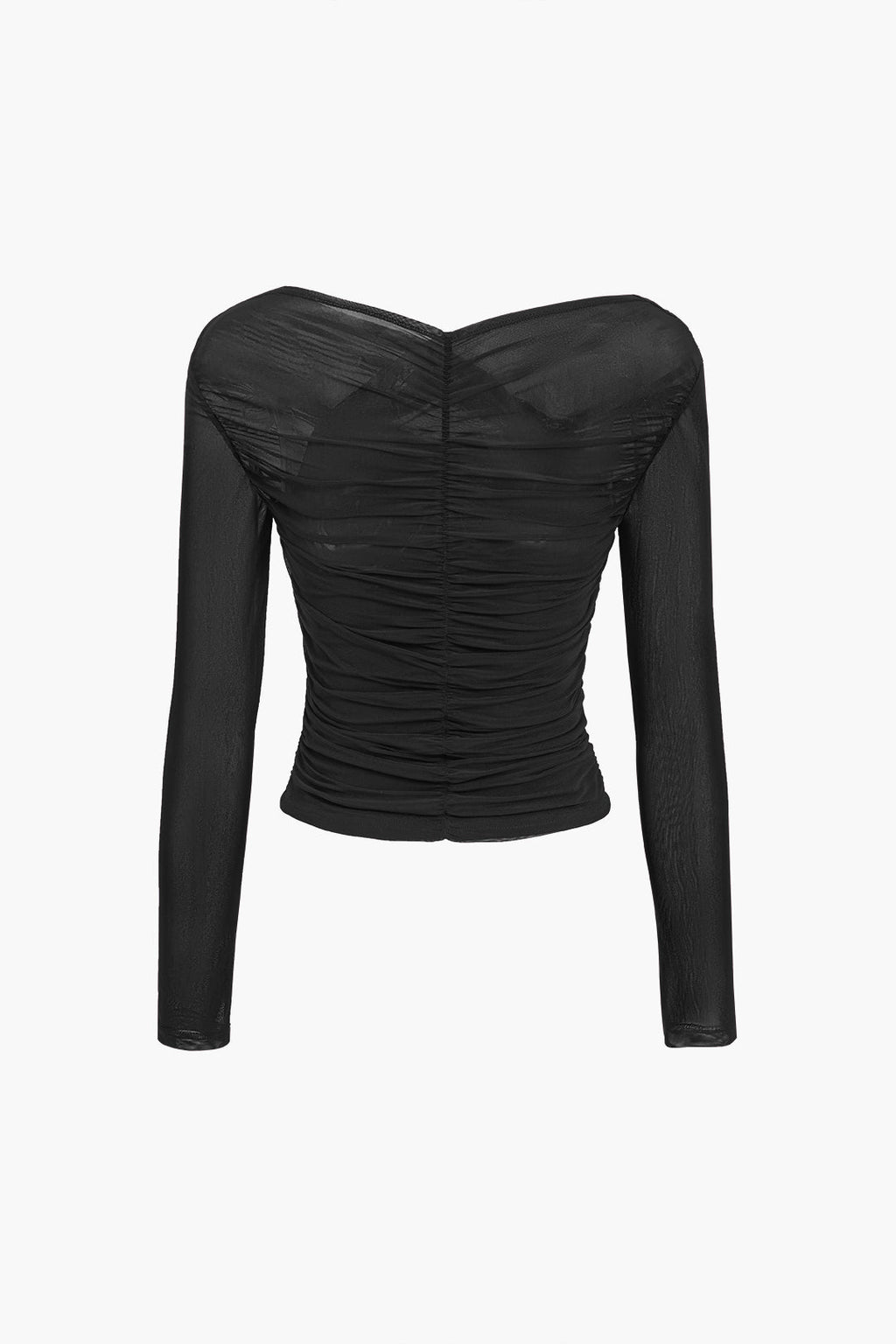 Women's ruched long sleeve crop top