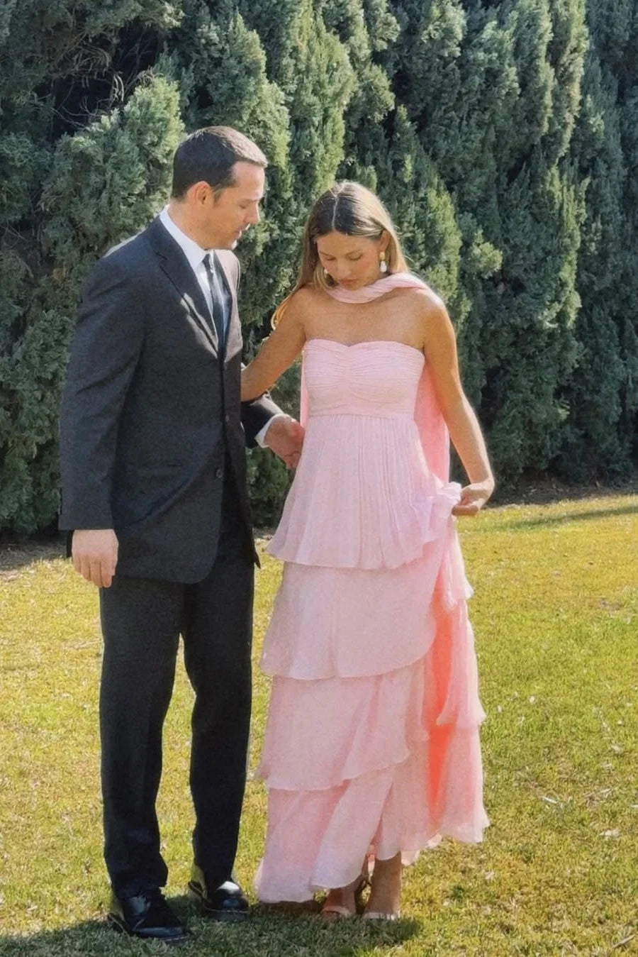 Women's ruched sweetheart maxi wedding guest dress