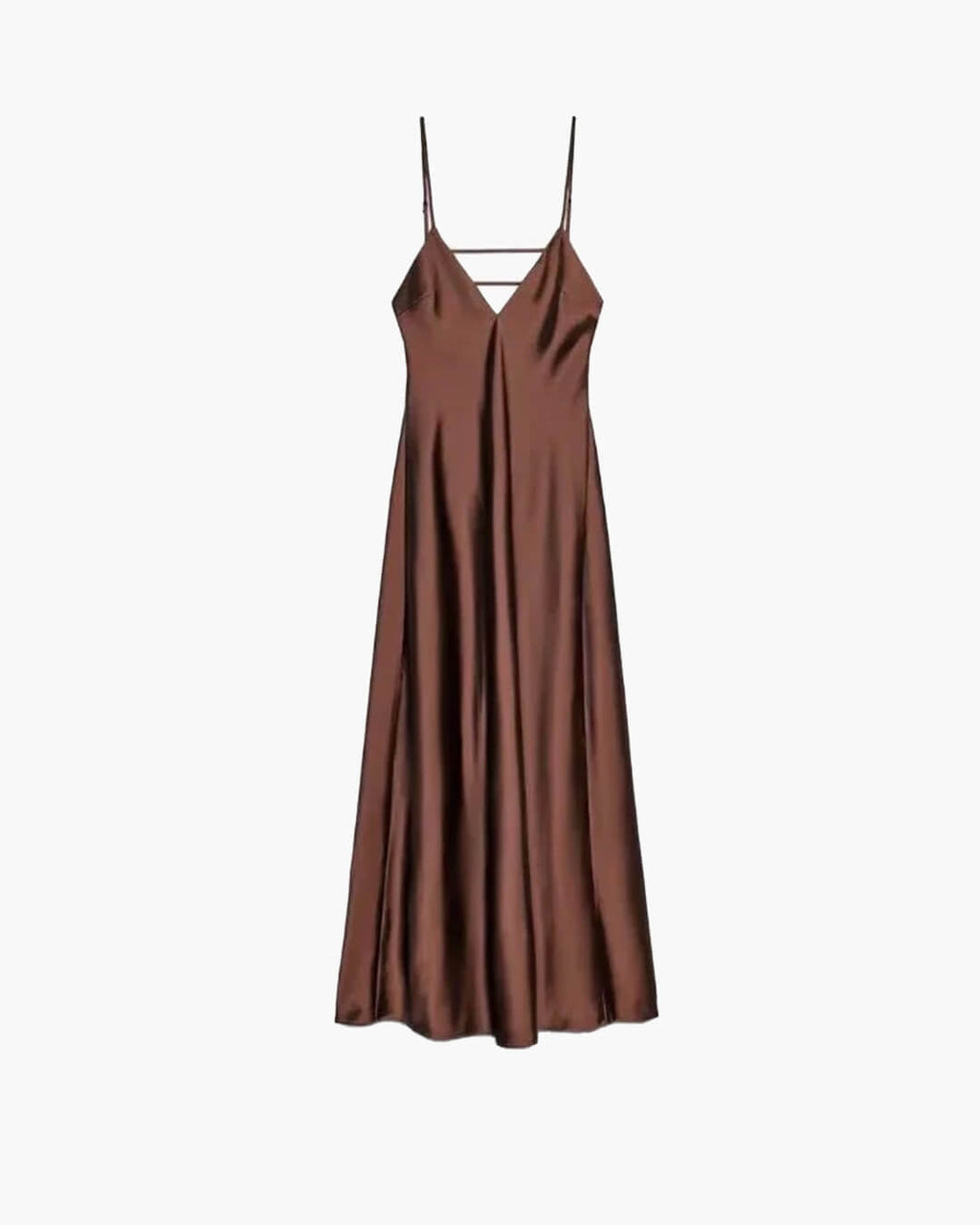 Women's satin open-back maxi evening dress