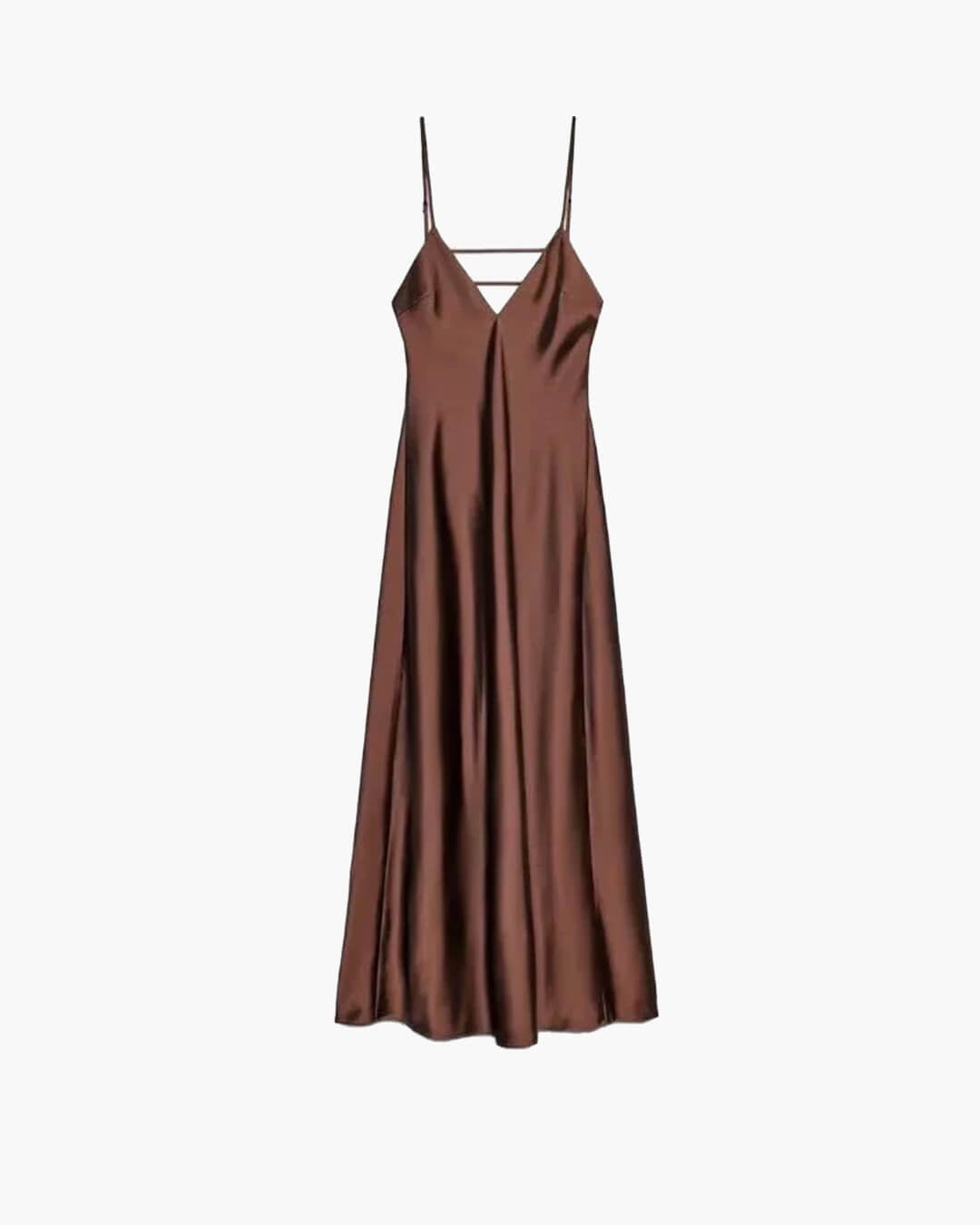 Women's satin open-back maxi evening dress