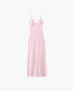 Women's satin open-back maxi evening dress