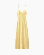 Women's satin open-back maxi evening dress