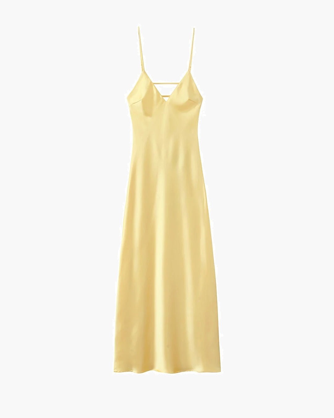 Women's satin open-back maxi evening dress