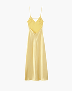 Women's satin open-back maxi evening dress