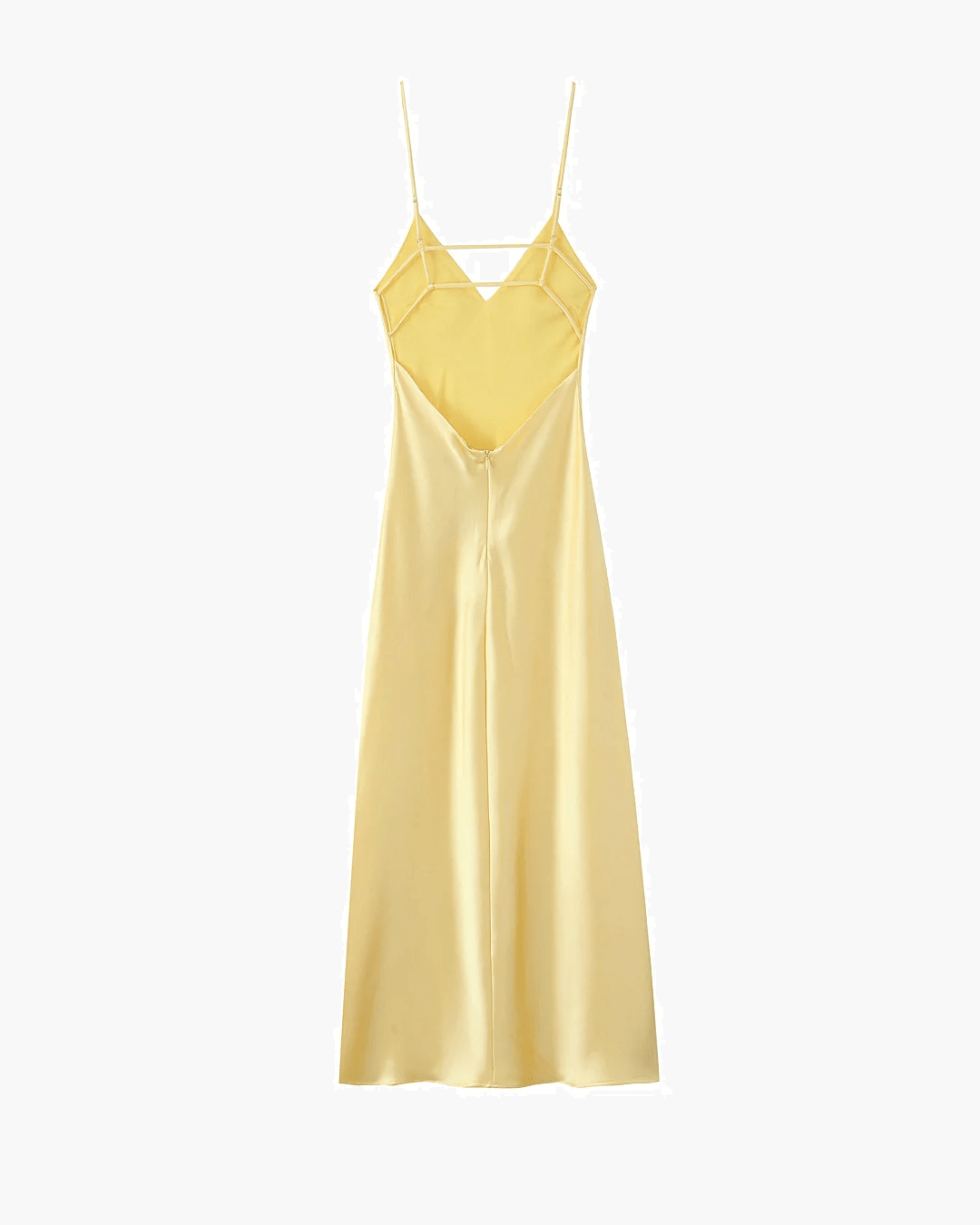 Women's satin open-back maxi evening dress