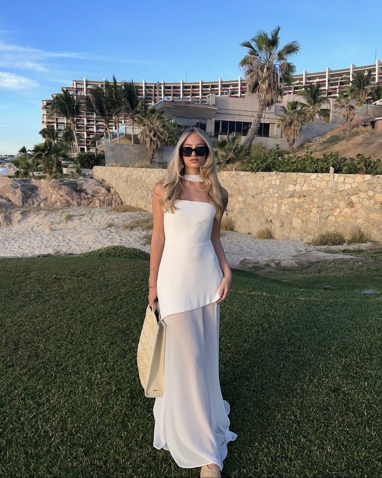 Women's scarf neck maxi wedding guest dress – ZOEANDZANE