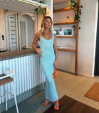 Women's sequin maxi cocktail dress with V neck