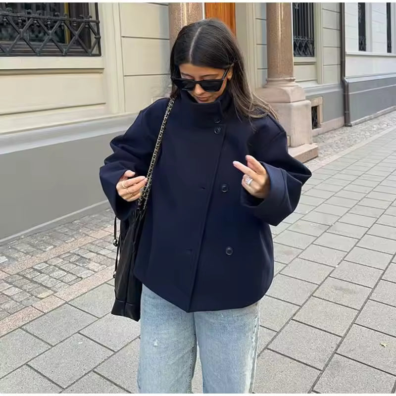 Women's short double-breasted jacket