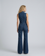 Women's sleeveless flared jumpsuit