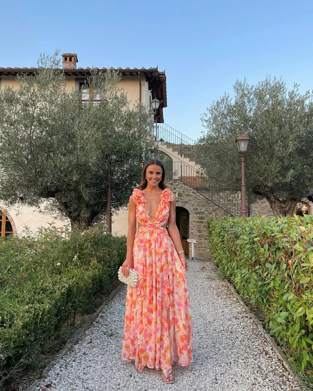 Women's sleeveless floral maxi dress