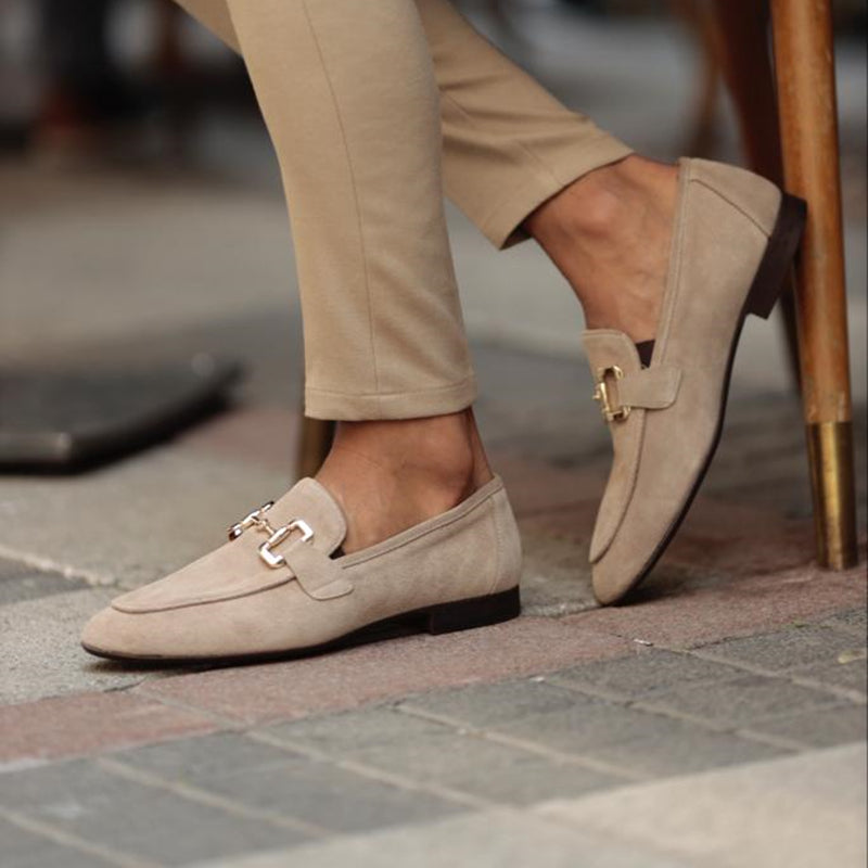 Men's slip-on loafers with metal detail