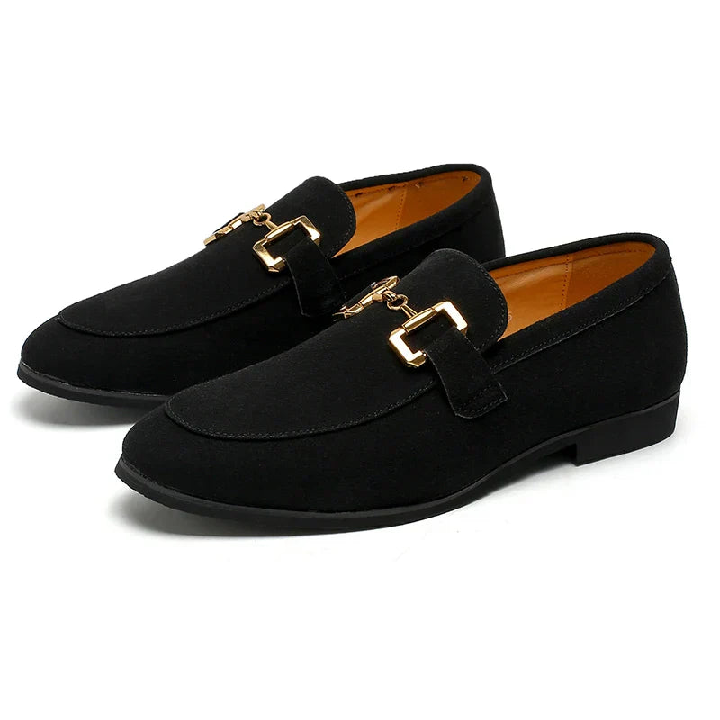 Men's slip-on loafers with metal detail