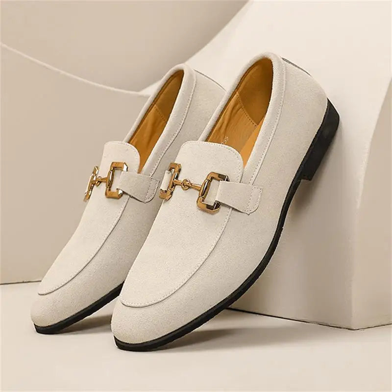 Men's slip-on loafers with metal detail