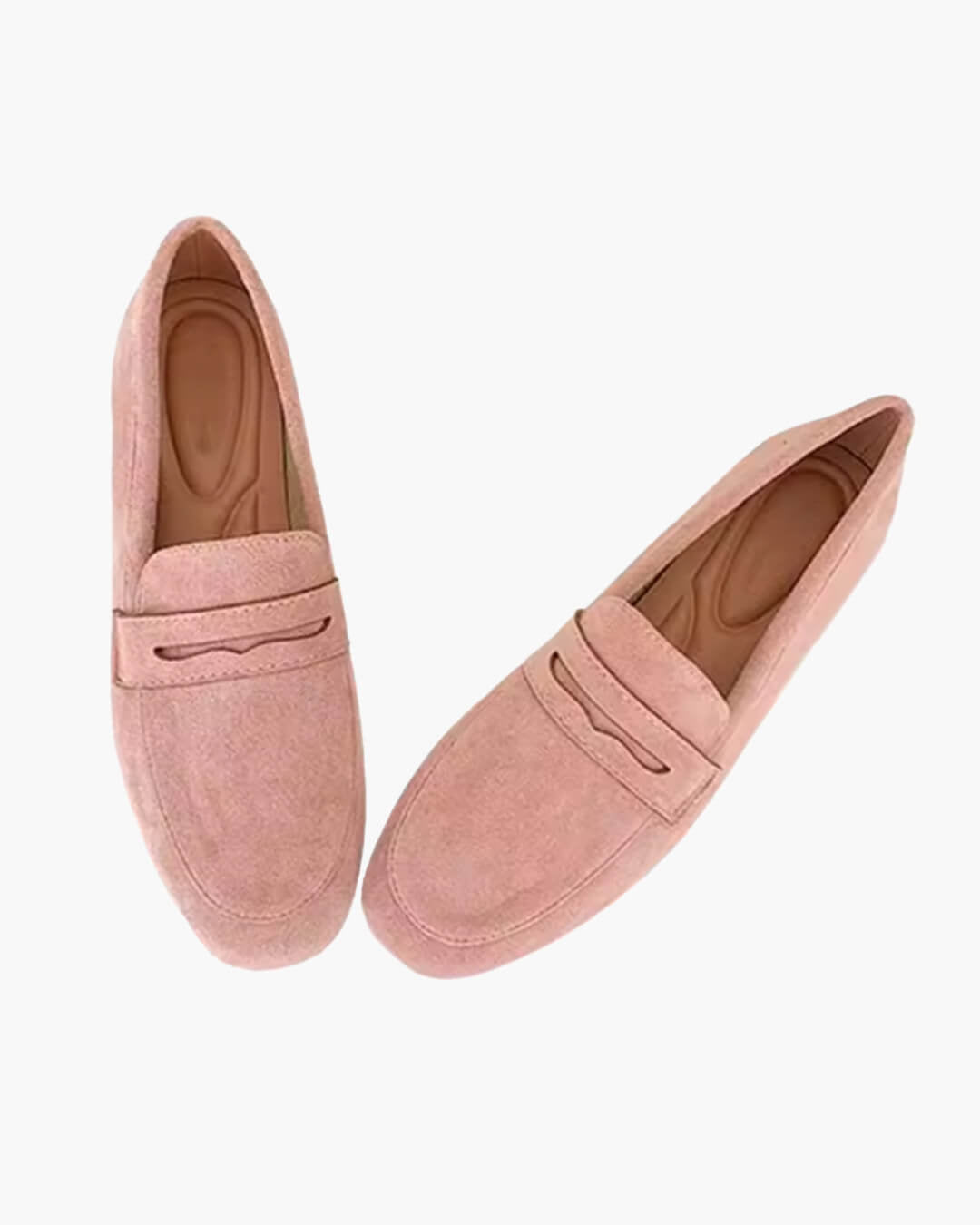 Women's slip-on penny loafers with rounded toe