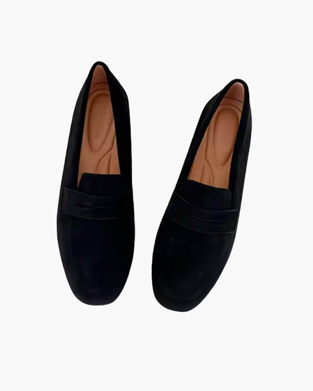 Women's slip-on penny loafers with rounded toe