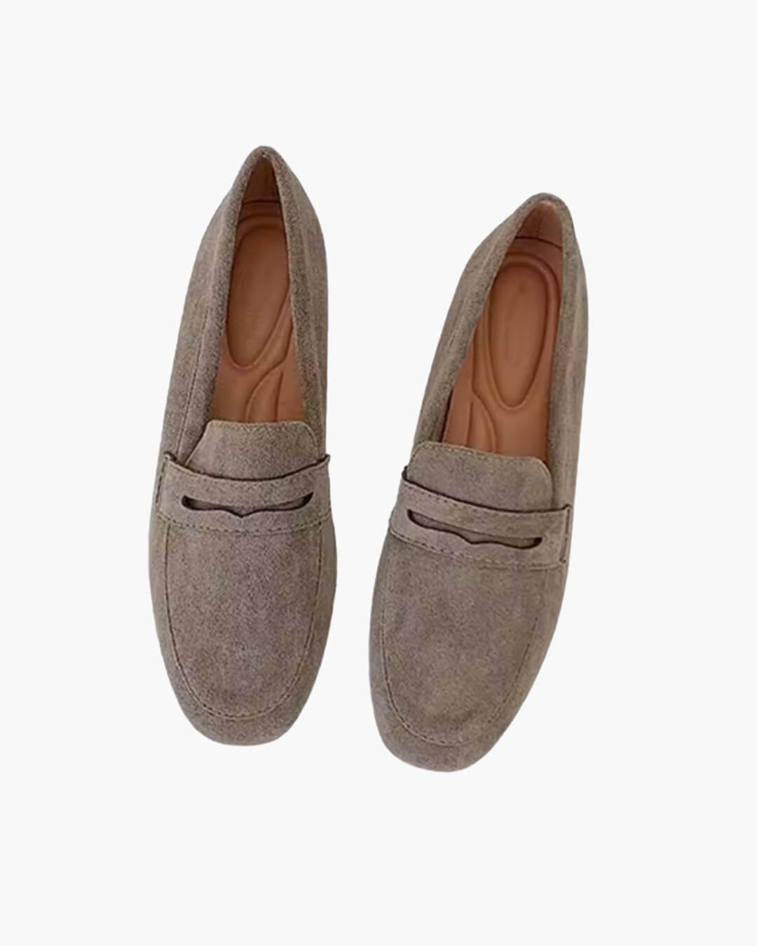 Women's slip-on penny loafers with rounded toe