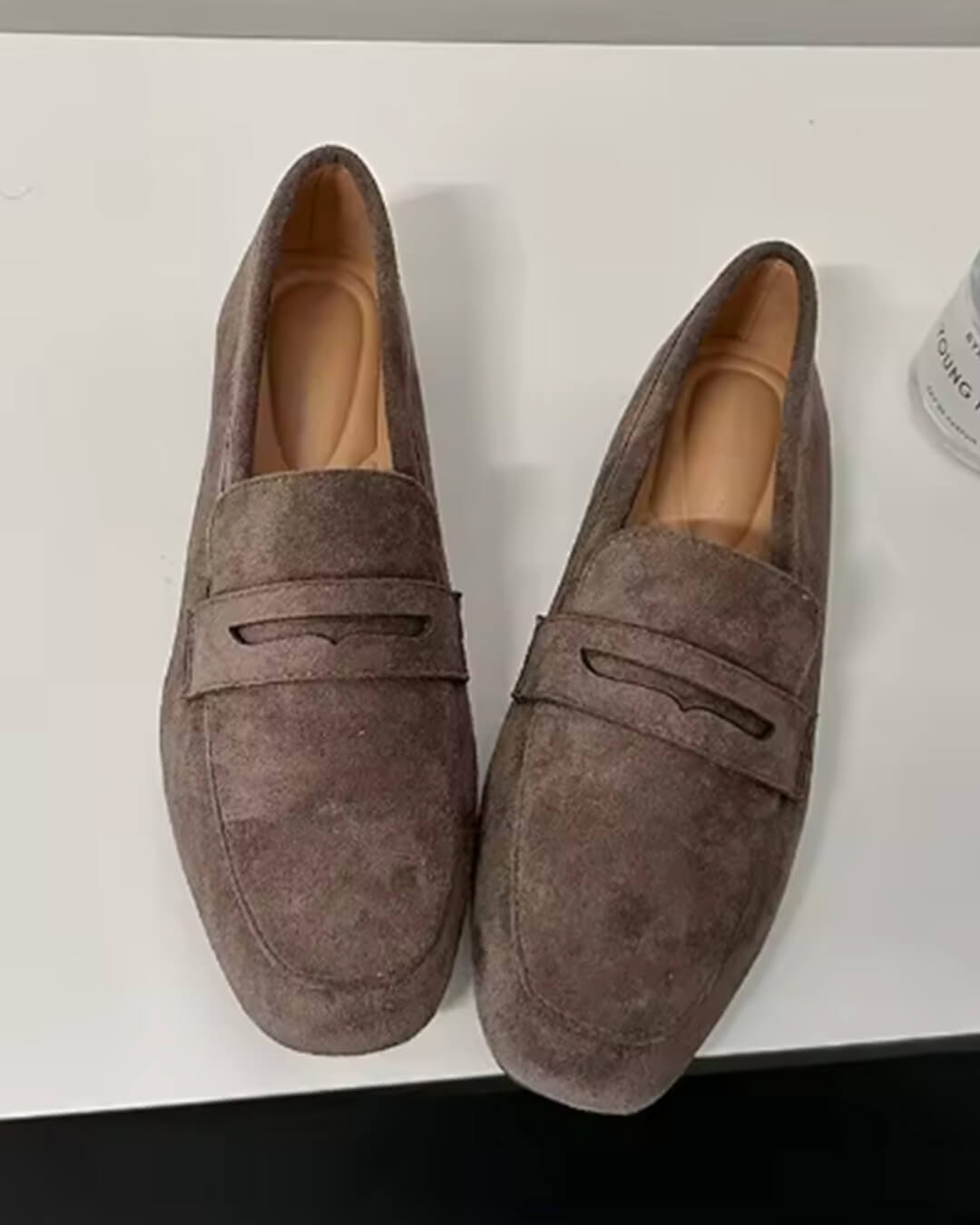 Women's slip-on penny loafers with rounded toe