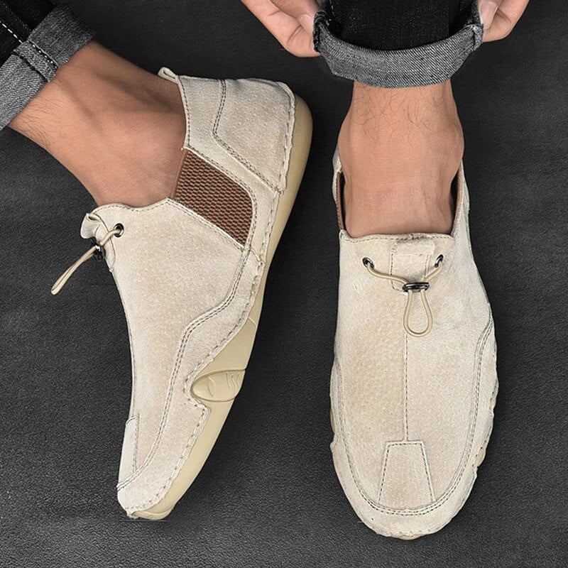 Men's slip-on shoes with round toe