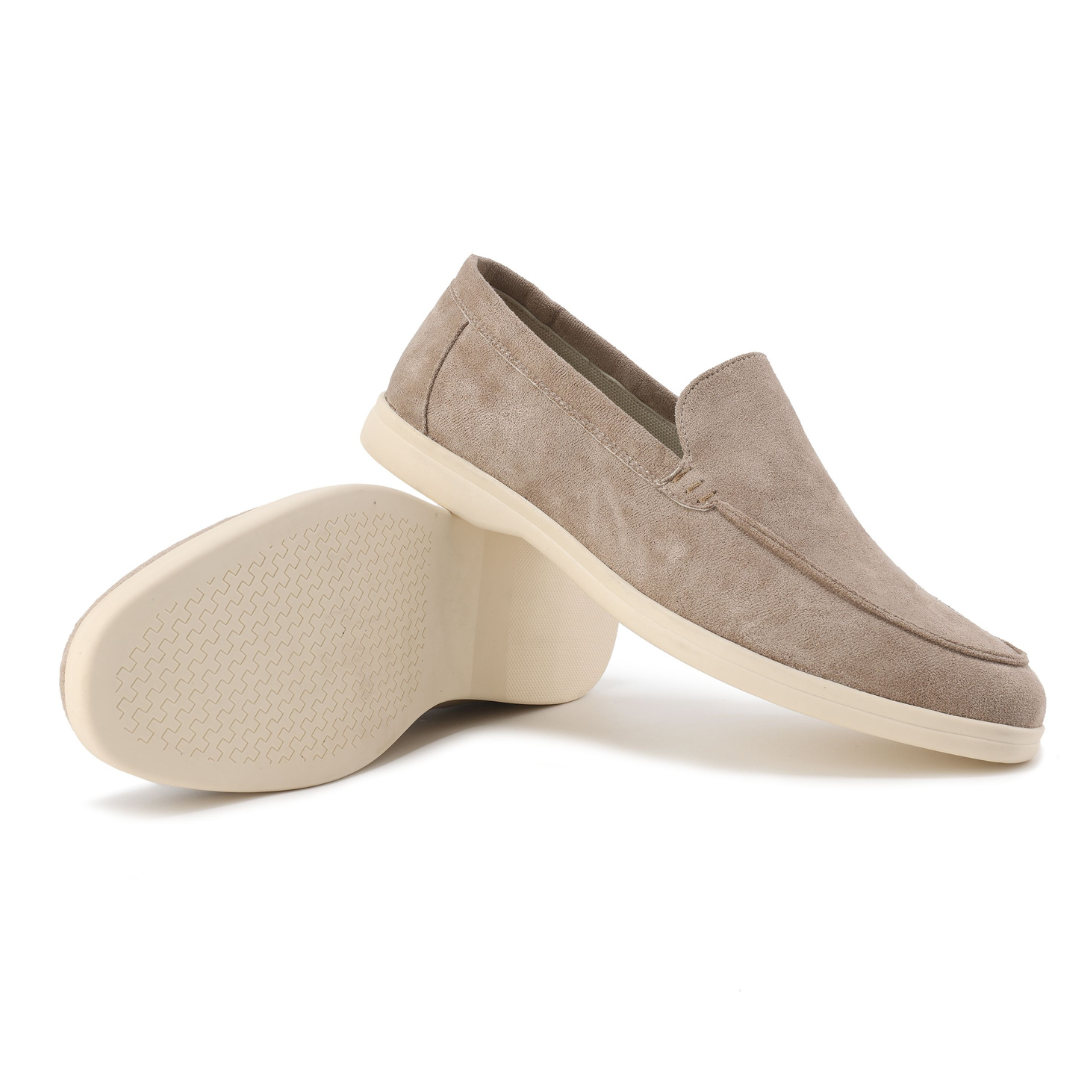Men's slip-on shoes with structured finish