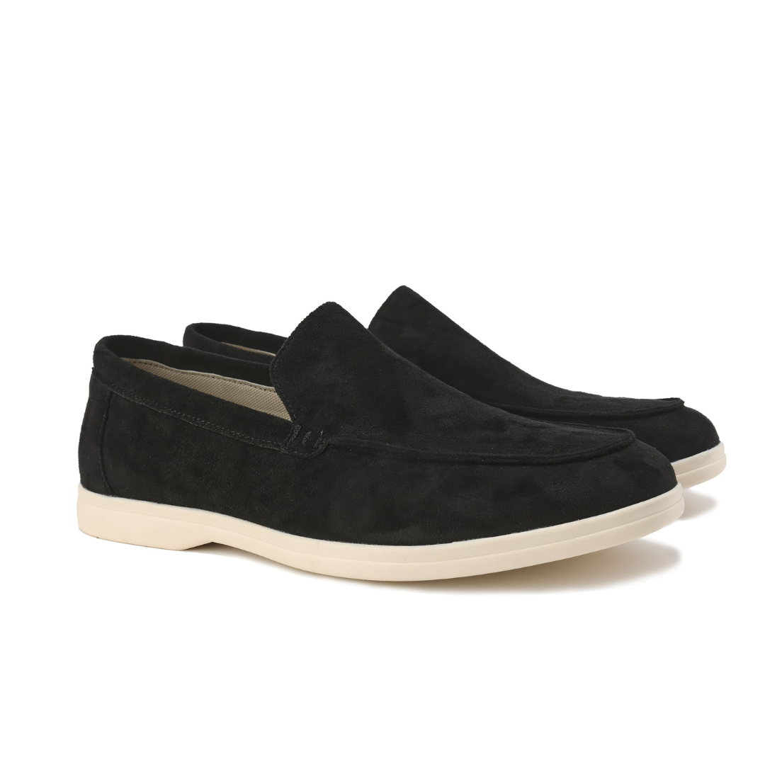Men's slip-on shoes with structured finish