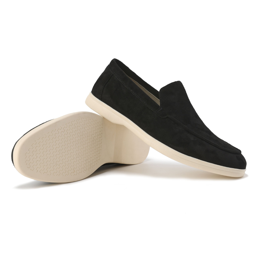 Men's slip-on shoes with structured finish